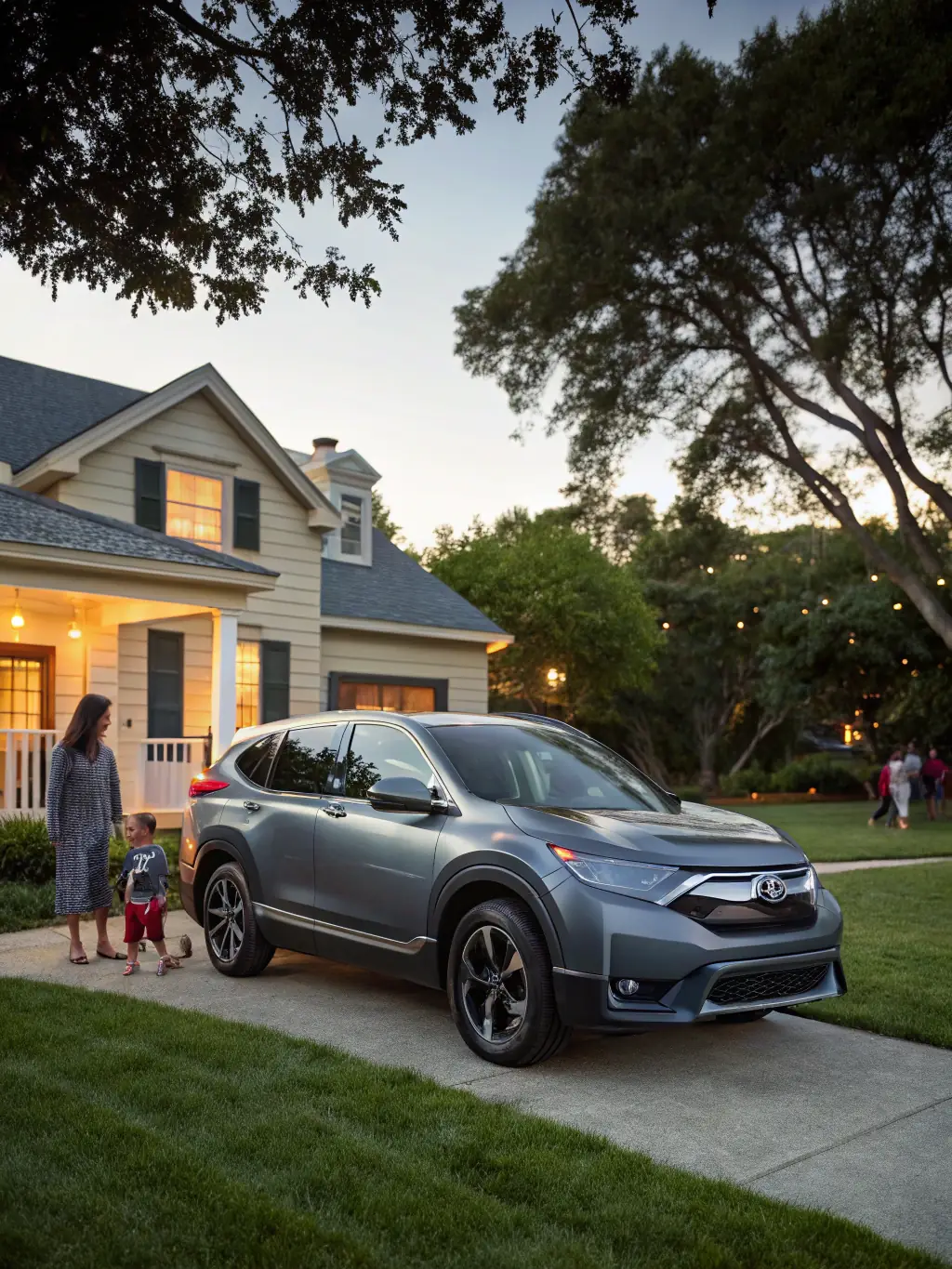 A 2017 Honda CR-V in a sleek silver color, showcasing its robust SUV design with a prominent front grille and stylish headlights. The vehicle features roof rails and alloy wheels, emphasizing its adventurous spirit and spacious interior.